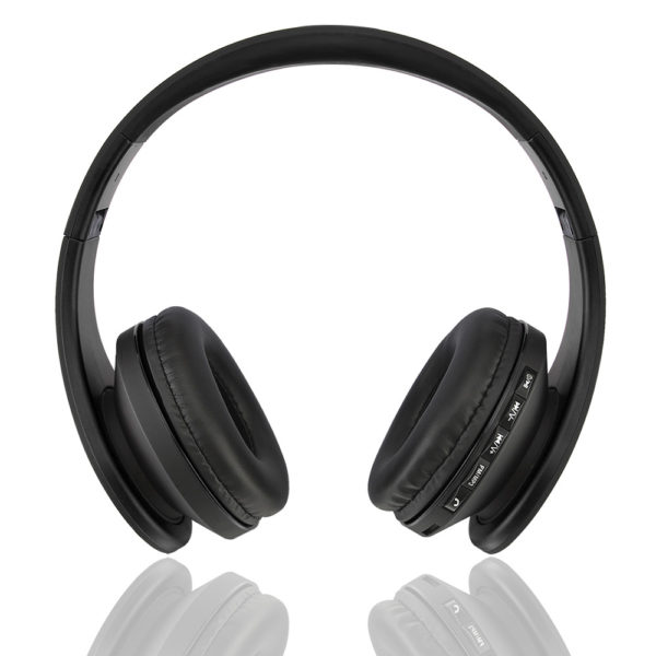 casque-sans-fils-Bluetooth-Ephrata-fonction-appel-Distance-10m-Radio-Batterie-intégrée-noire-vue-face